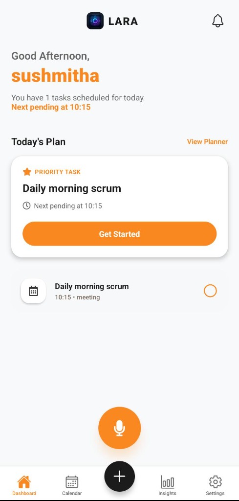 LARA Dashboard Screenshot